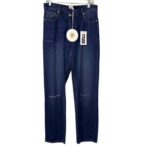 NWT Princess Polly Dinant Crossover denim jeans women’s size 6 button fly